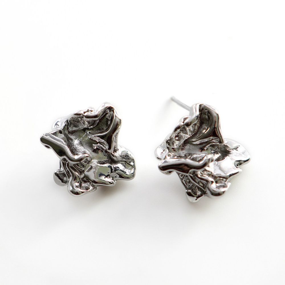 пуссеты "краш", цвет платина, 18x18 мм