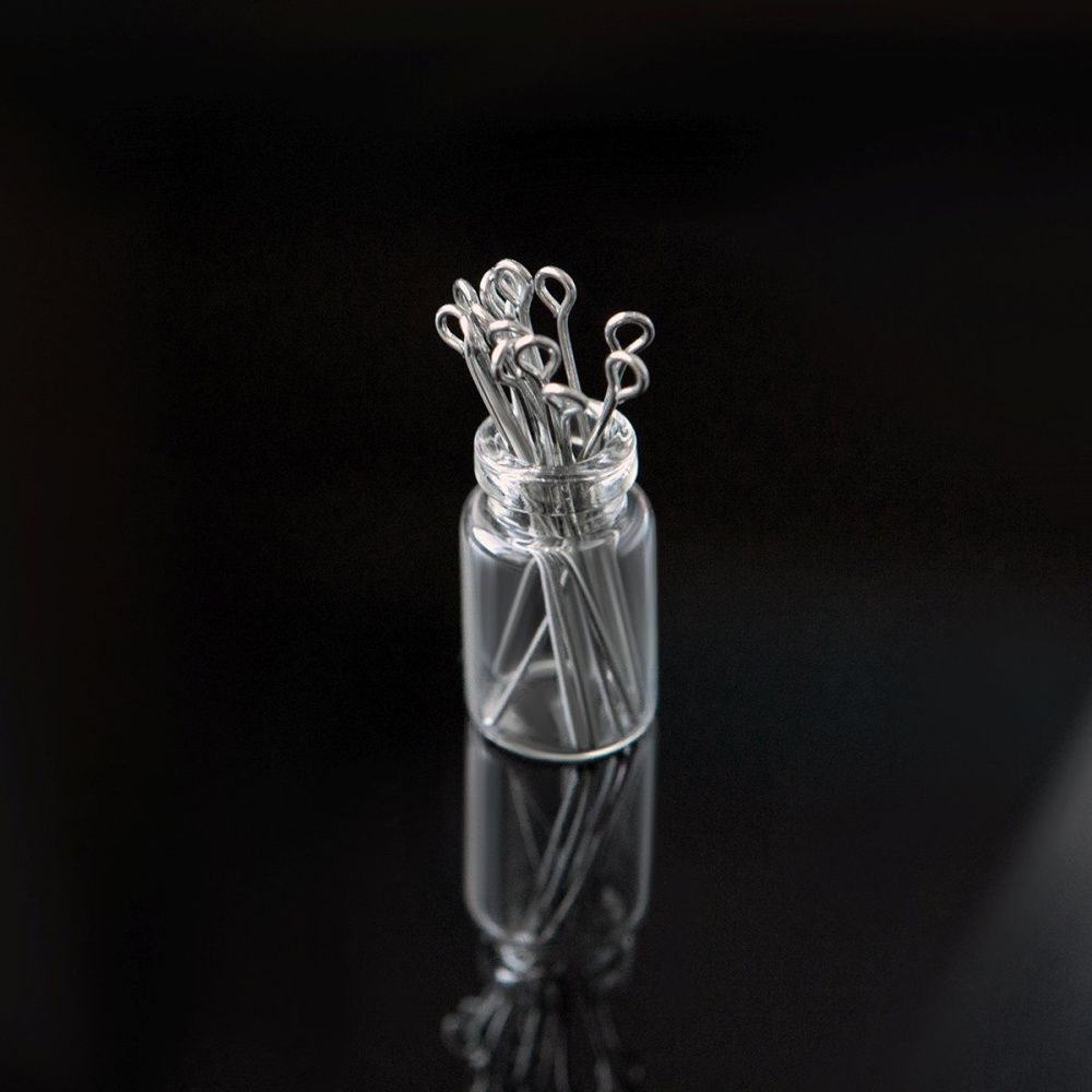 пины с петлей, цвет платина, 35х0.7 мм (уп ок. 240 шт)
