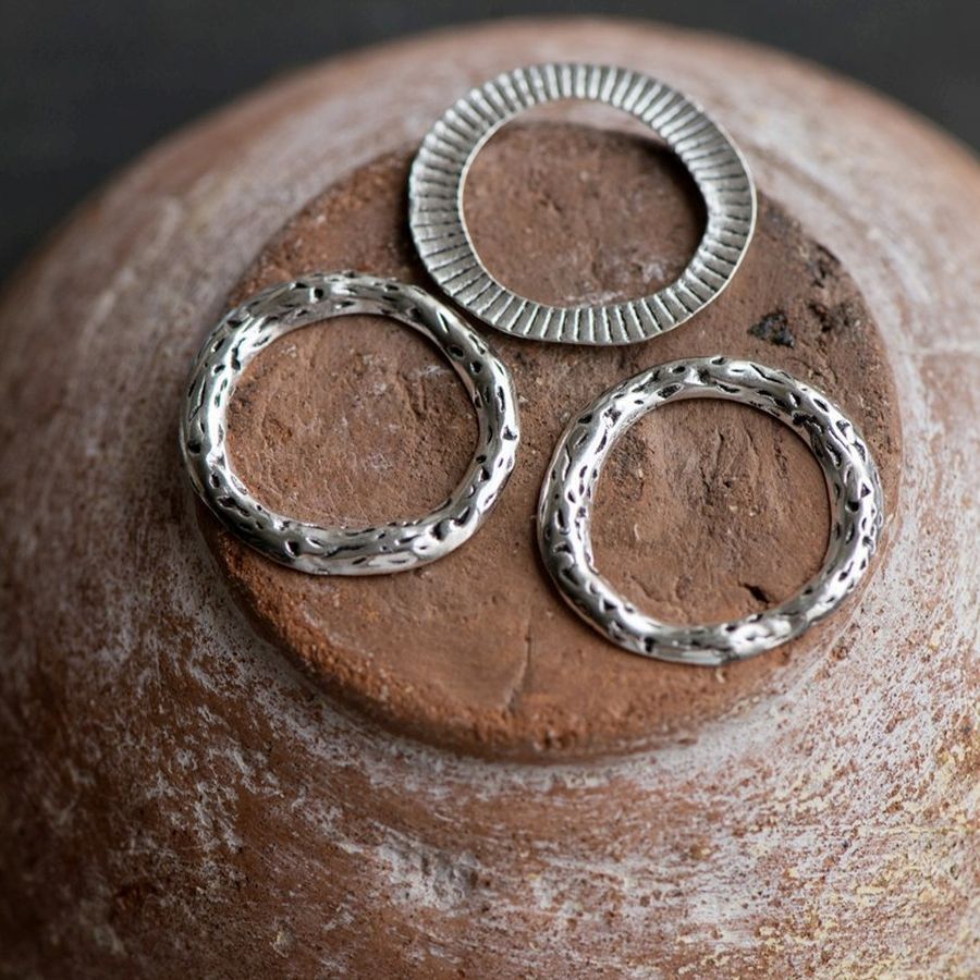 коннектор-рамка "серсо", цвет античное серебро, 23x2 мм