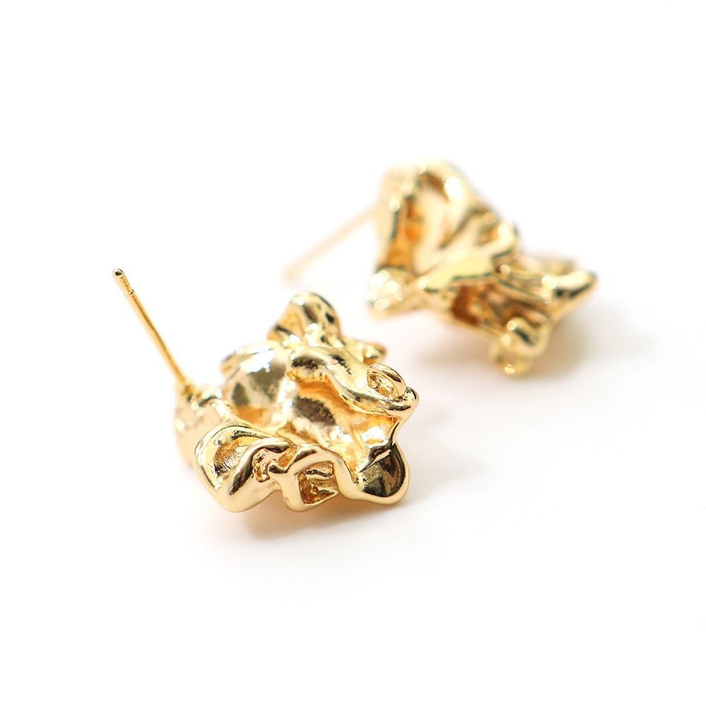 пуссеты "краш", цвет золото, 18x18 мм