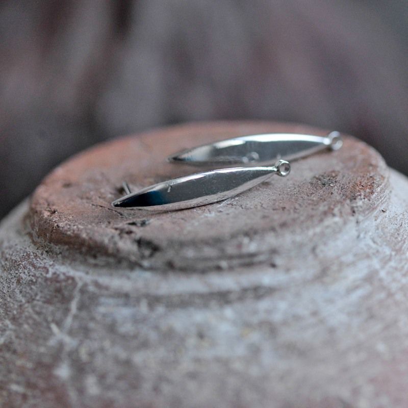 пуссеты "айлин", покрытие платиной, 24x4x1 мм