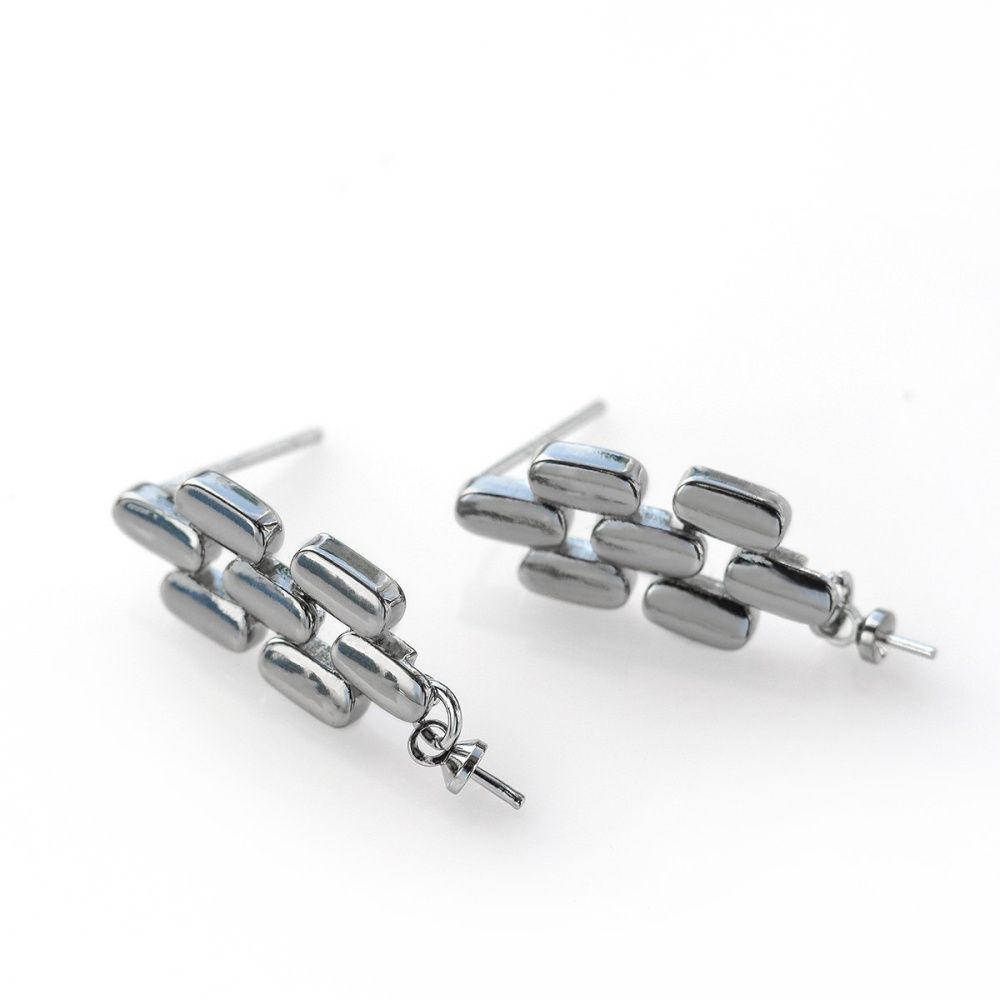 пуссеты "монга", цвет платина, 28x9 мм