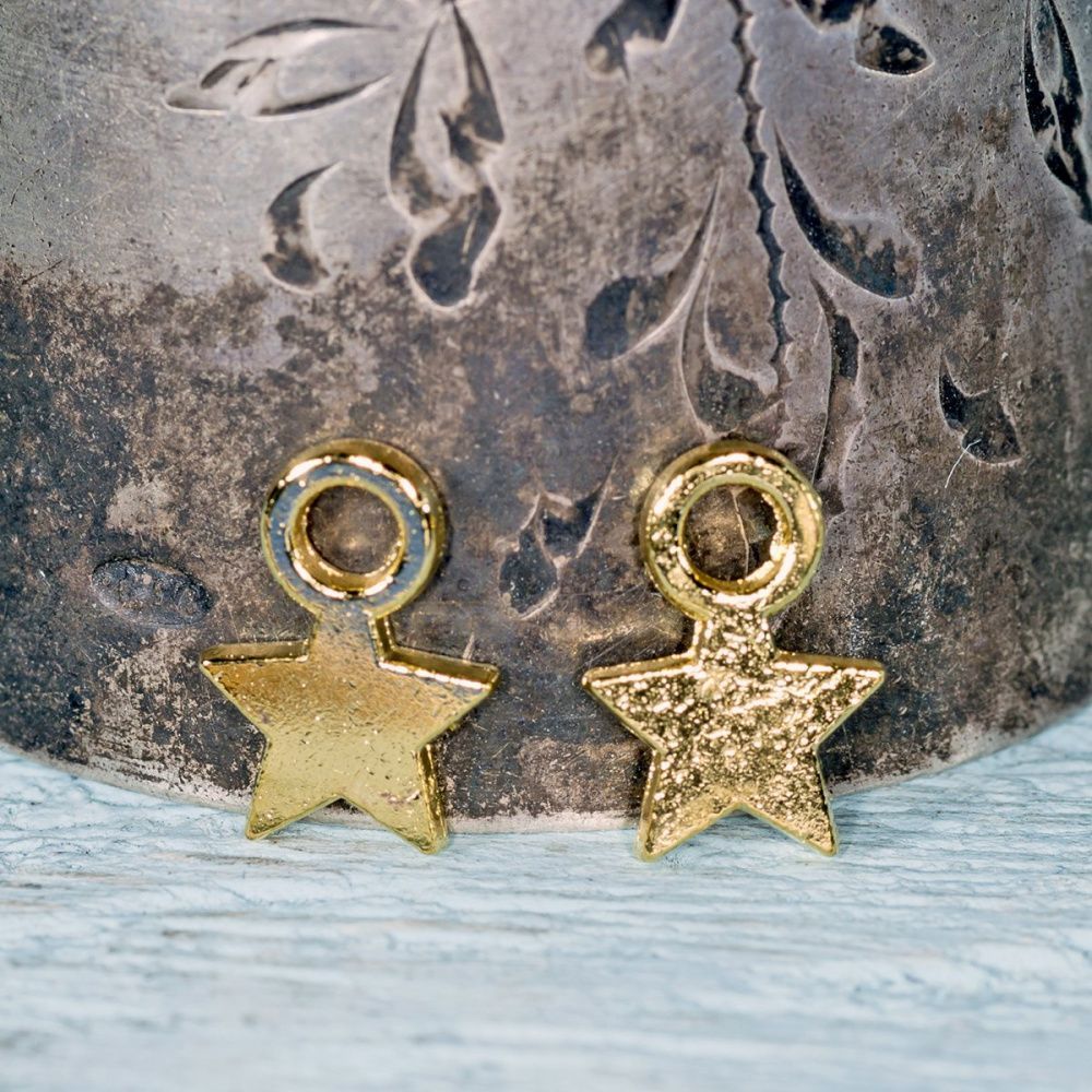 подвеска металлическая "звездочка", цвет золото, 10x8x1 мм