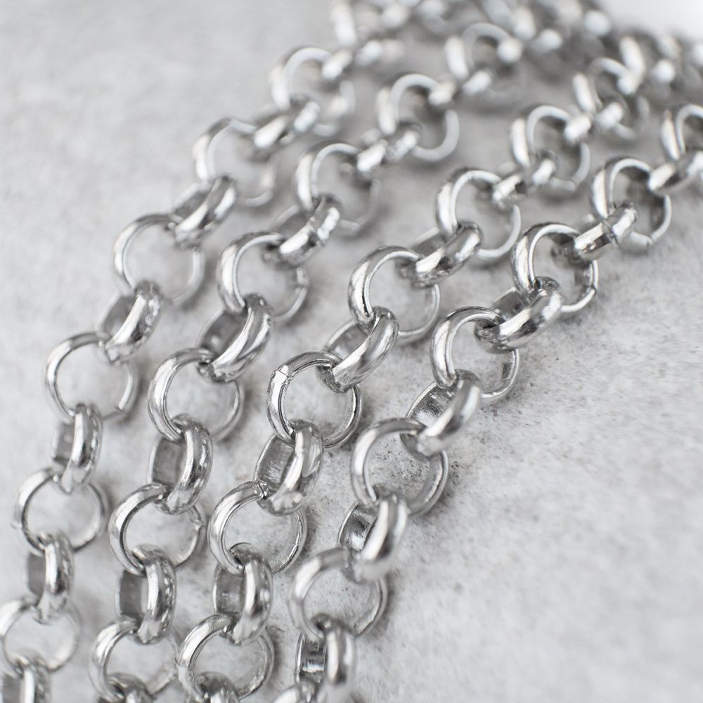 цепочка "раунд", цвет платина, звено 5x1.5 мм