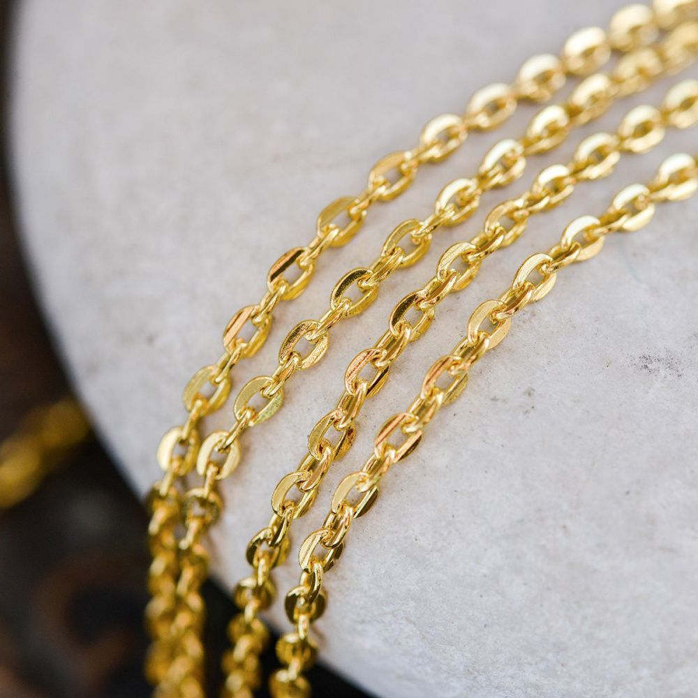 цепочка "овал", цвет золото, звено 3х2х0.5 мм