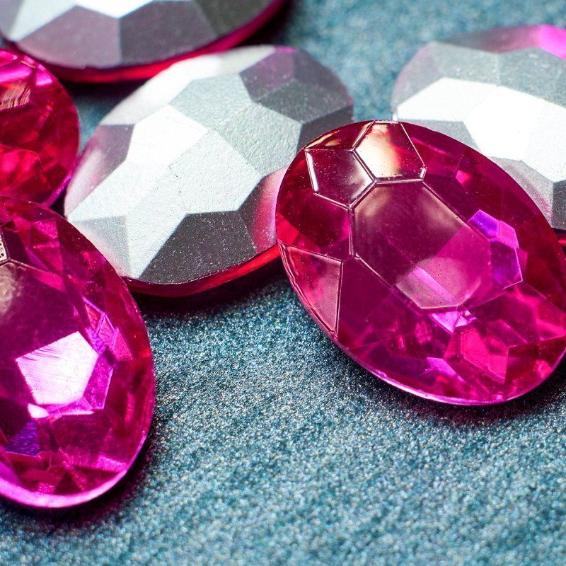 кабошон стекло кристалл, овальный, цвет rose, 18х13 мм