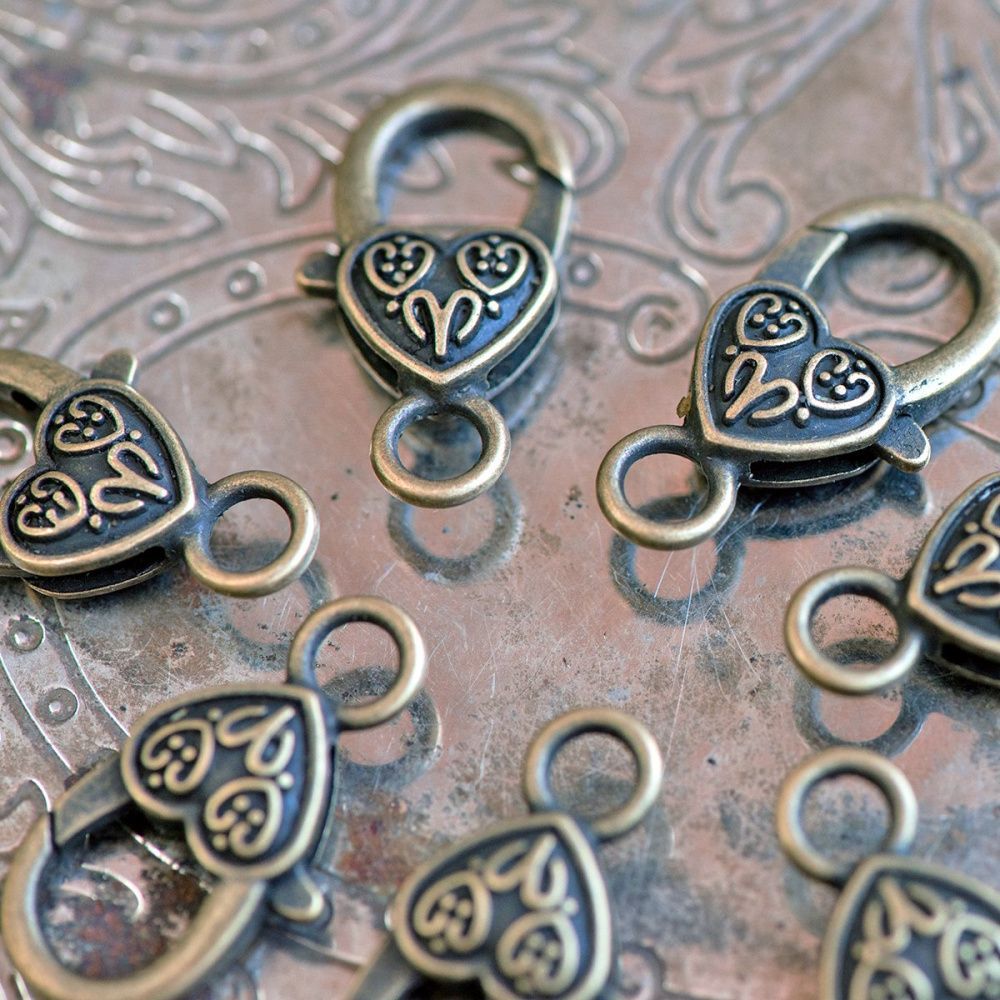 Замочки замочек-лобстер "тибет", цвет античная бронза, 26х25х13 мм