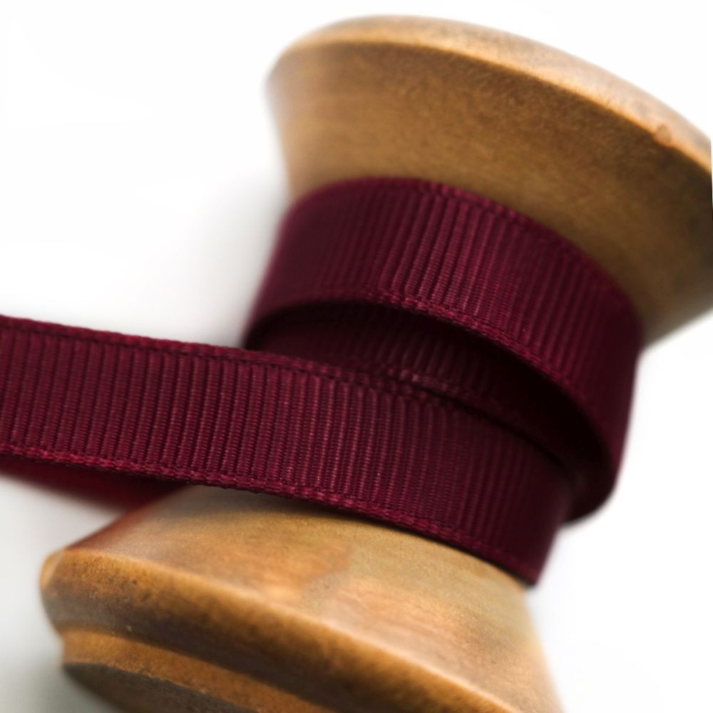 лента репсовая, цвет бордовый, ширина 9.5 мм ленты