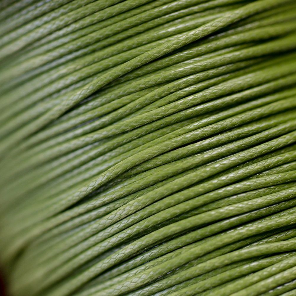 шнур вощеный, цвет оливково-зеленый, 1 мм