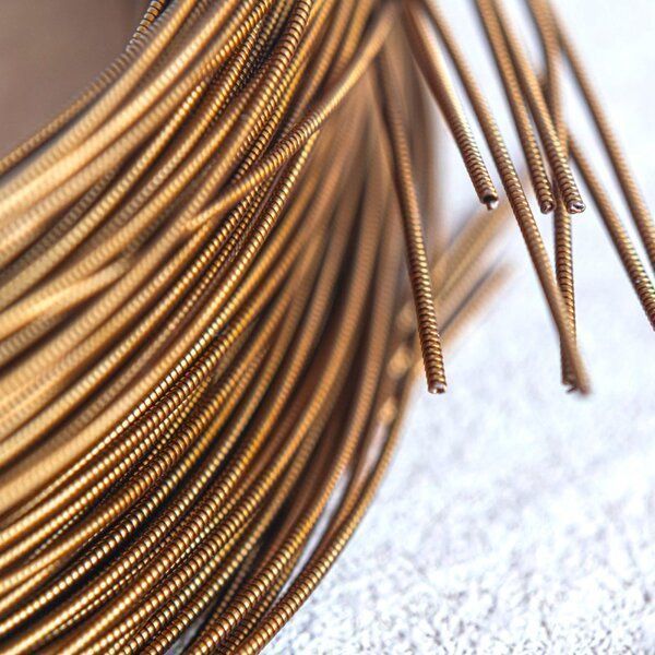 канитель жесткая, цвет состаренная бронза, 1 мм