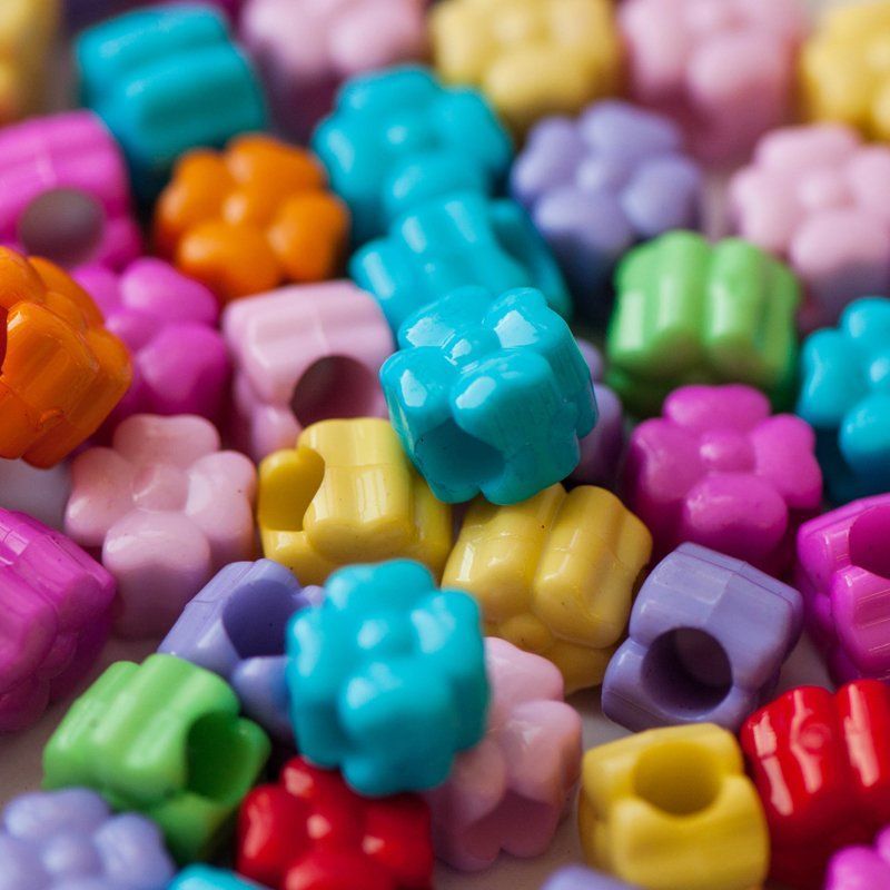 бусина, акрил "клевер", цветовой микс, 10х10х8 мм