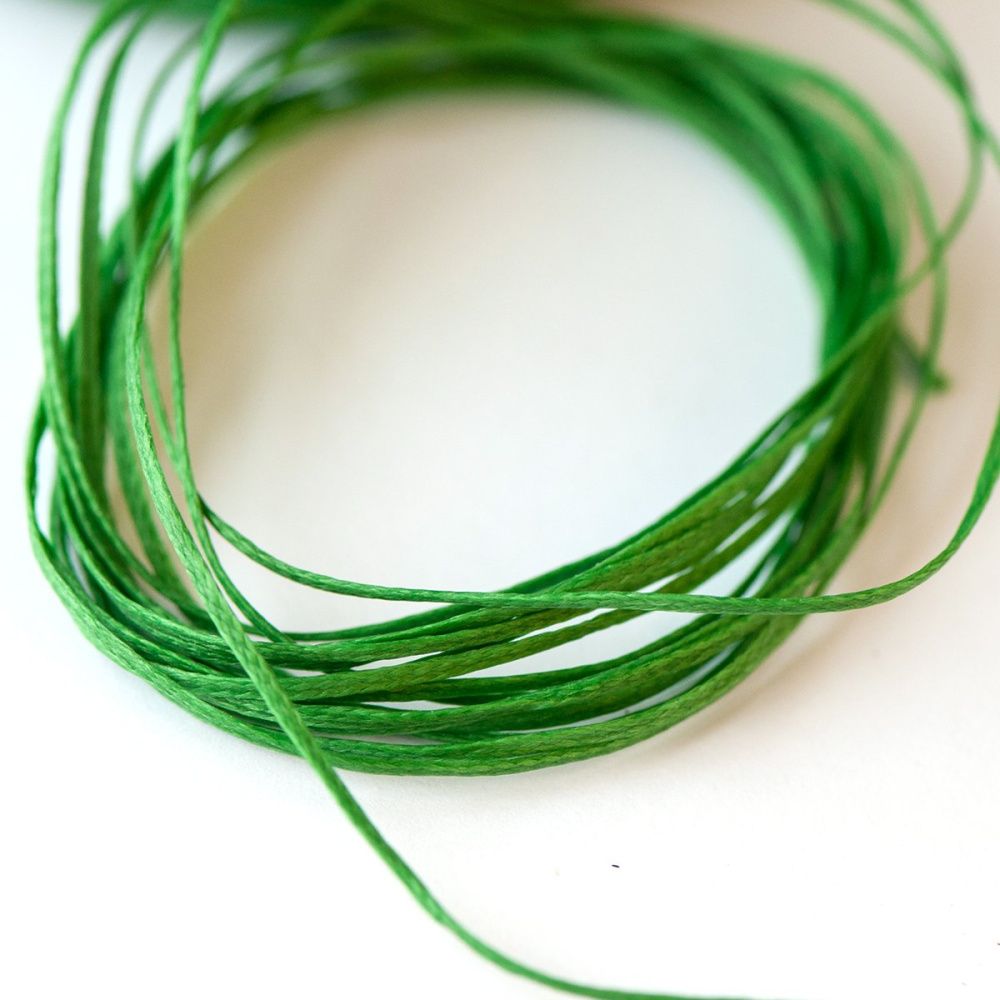 шнур вощеный, цвет зеленый, 1х0.4 мм