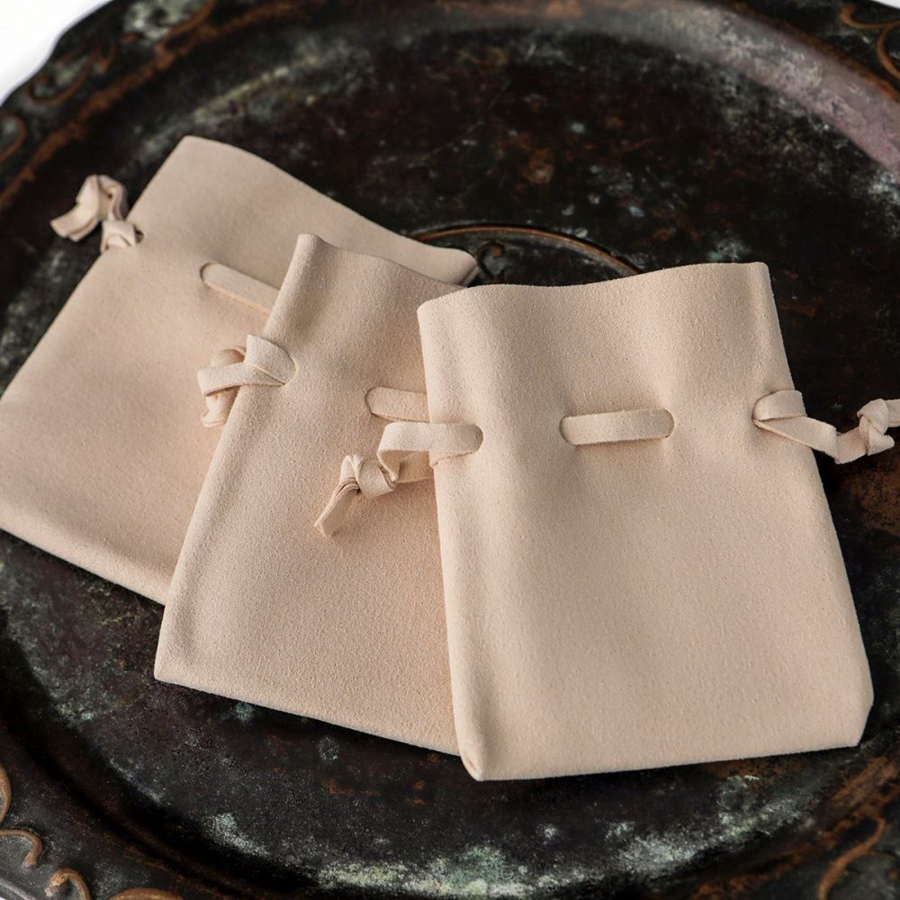 мешочек для украшений, микрофибра, цвет сливочный, 10x8 см