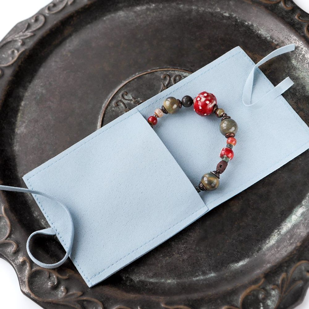 конверт для украшений, микрофибра, цвет голубой, 90х90 мм