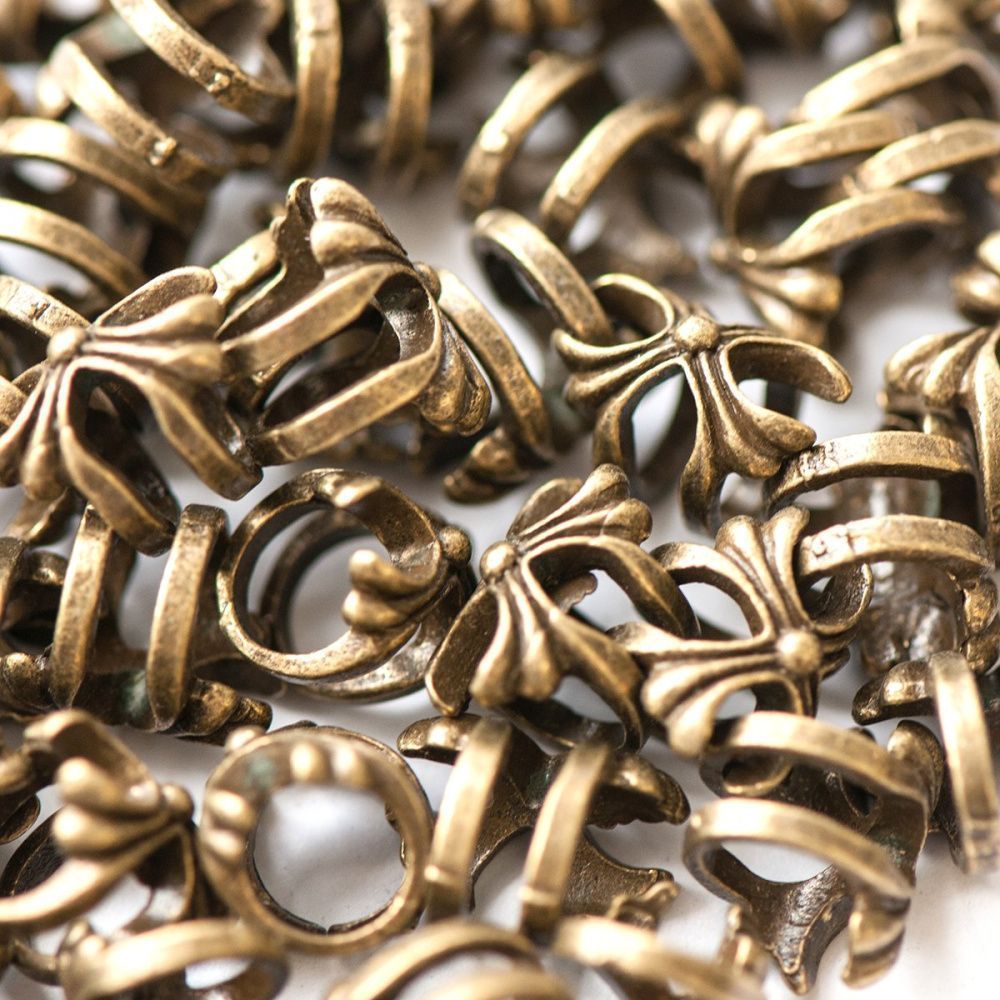 ес бусина металл "крест", цвет античная бронза, 12х9х10 мм