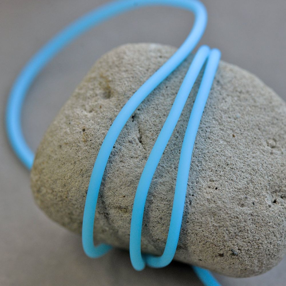 шнур резиновый, с отверстием, цвет голубой, 3 мм