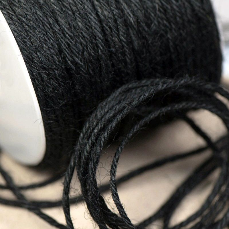 шнур конопляный, цвет черный, 2 мм (уп 5 м)