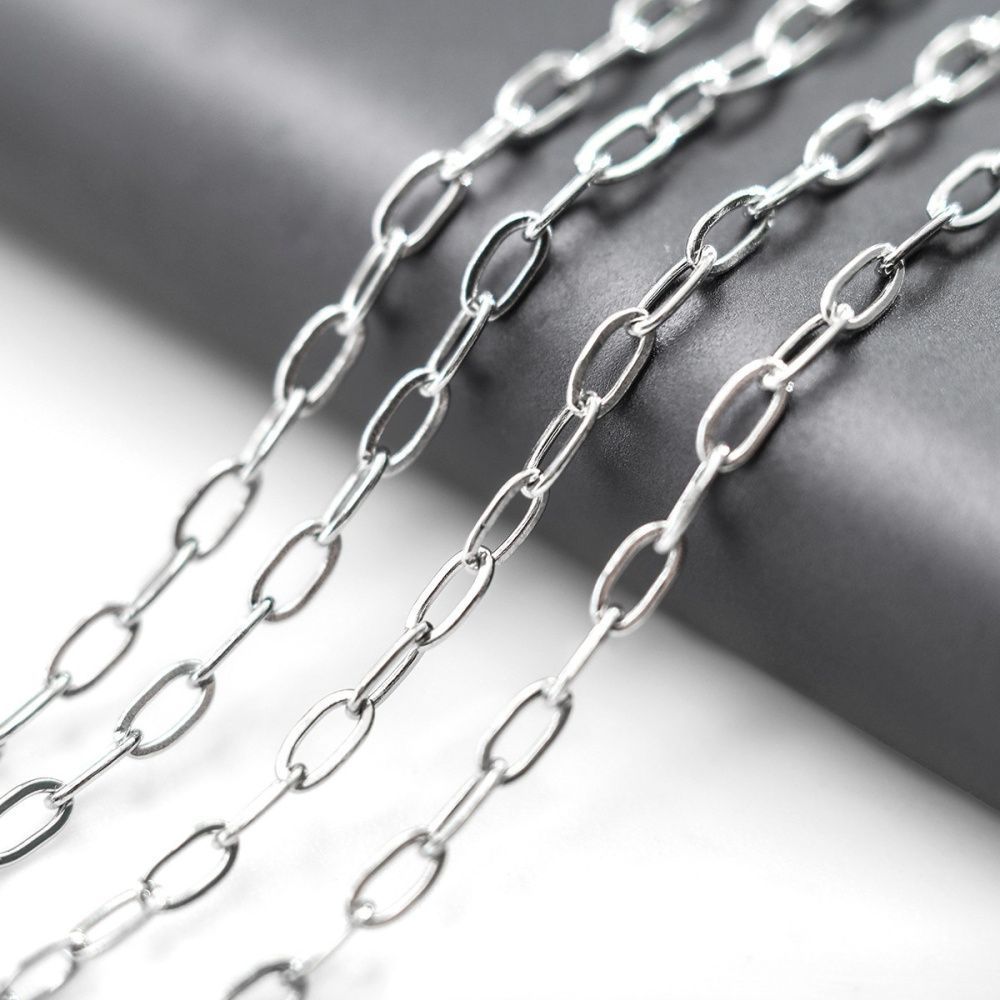 цепочка "овал 304", цвет стальной, звено 4x2x0.5 мм