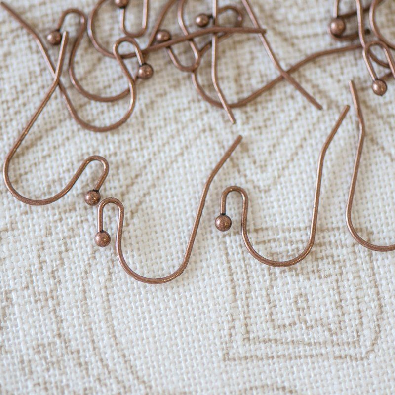 швензы "крючок", цвет красная медь, 11х22 мм