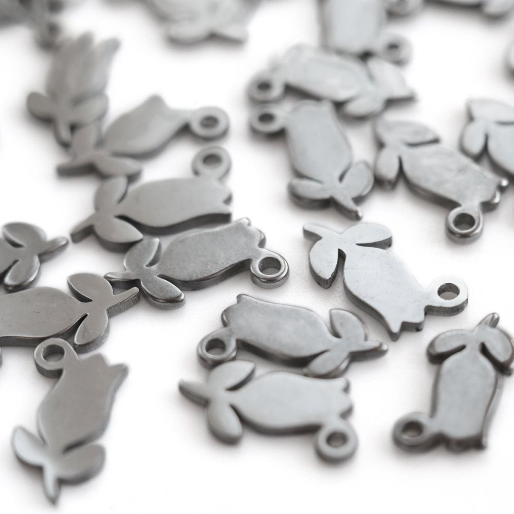 подвеска стальная "тюльпан", цвет стальной, 11x6.7 мм