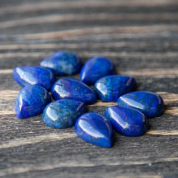 кабошон лазурит каплевидный, цвет синий, 18х13х6мм