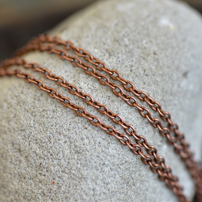 цепочка "кросс", цвет красная медь, звено 3x2x0.5 мм