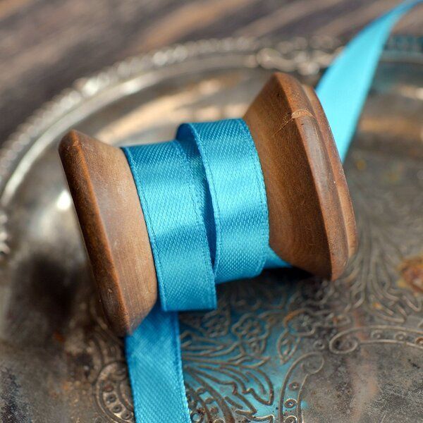 лента, атлас, цвет морской волны, ширина 10 мм ленты