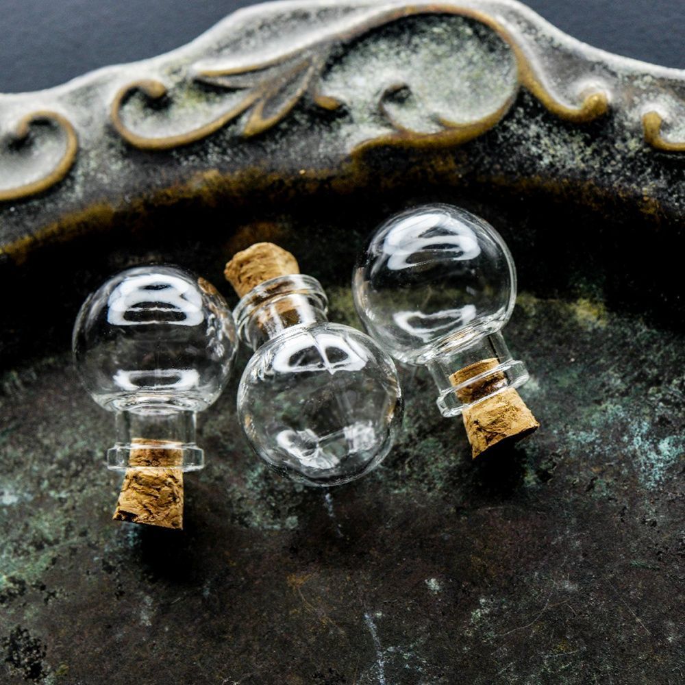 бутылочка с крышкой круглая, прозрачная, 24.5x20 мм