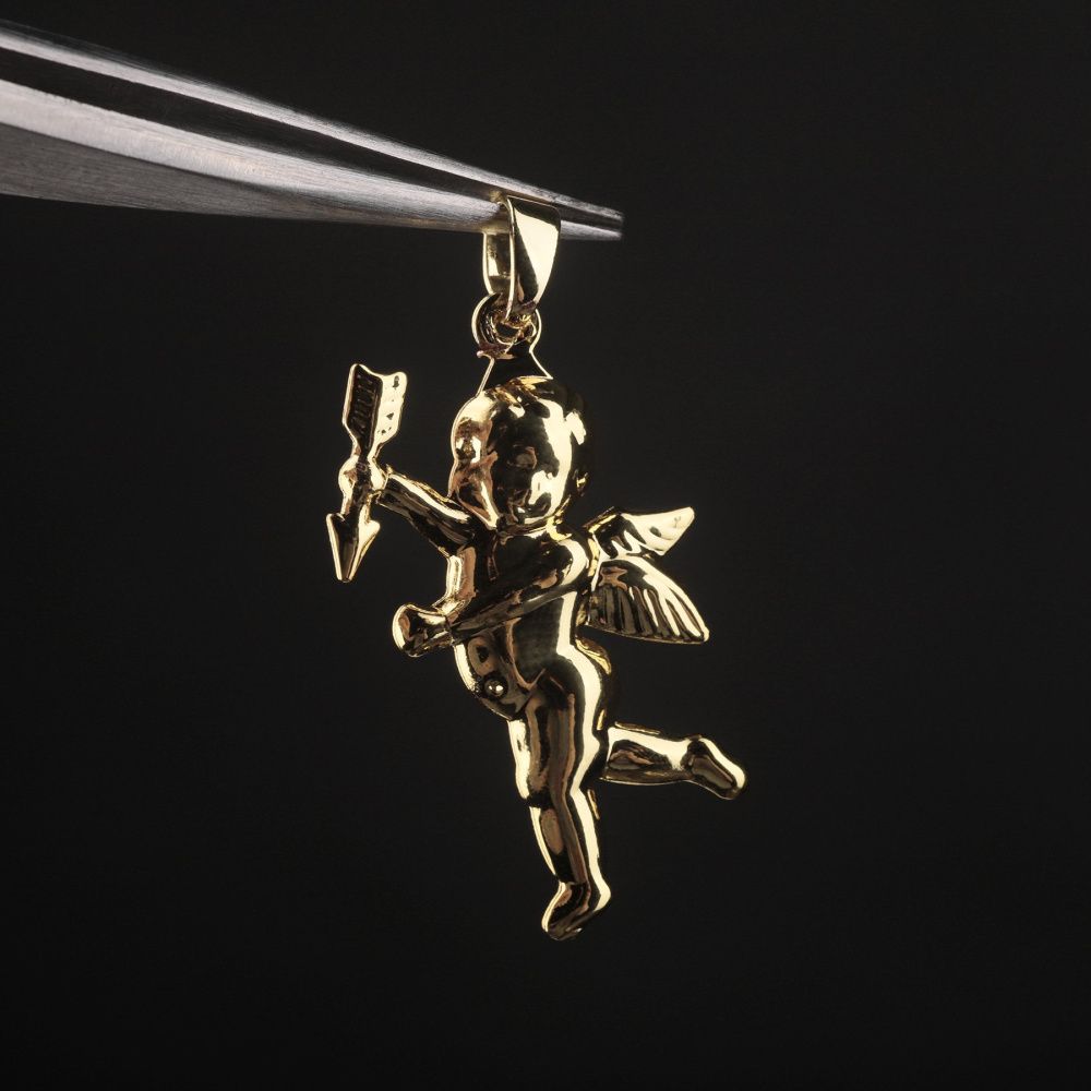 подвеска металл "купидон", позолота, 29x16x5 мм