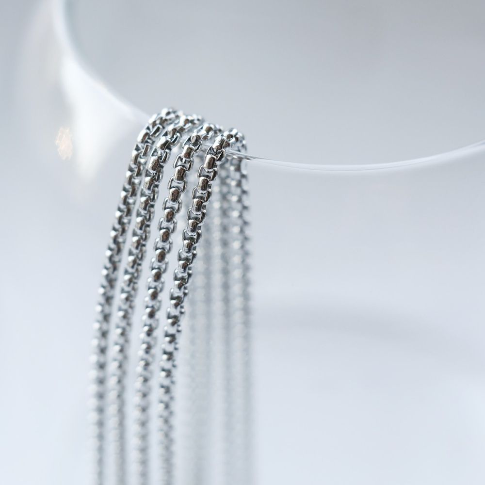 цепочка "венецианская цепь 304", цвет стальной, звено 2x2x1 мм