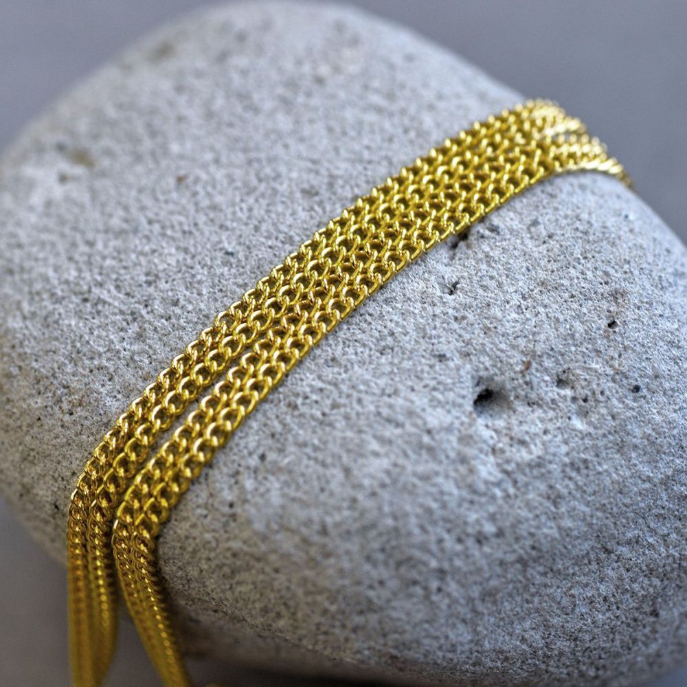 цепочка "твисти", цвет золото, звено 3х2х0.6 мм