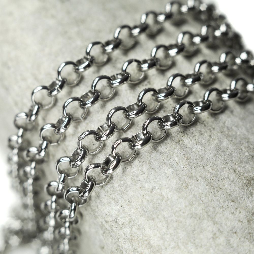 цепочка "раунд 304", цвет стальной, звено 5x1.5 мм