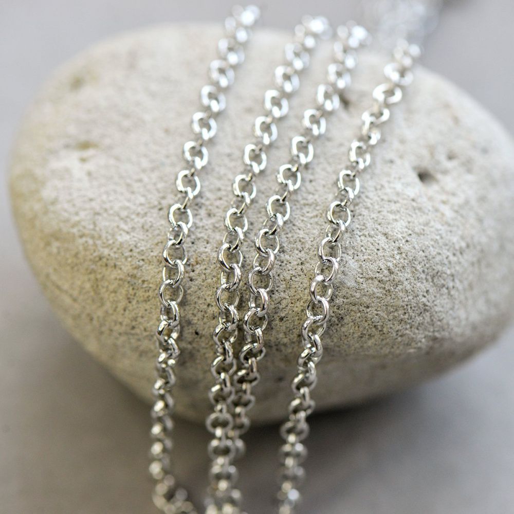 цепочка "раунд", цвет платина, звено 4х1 мм