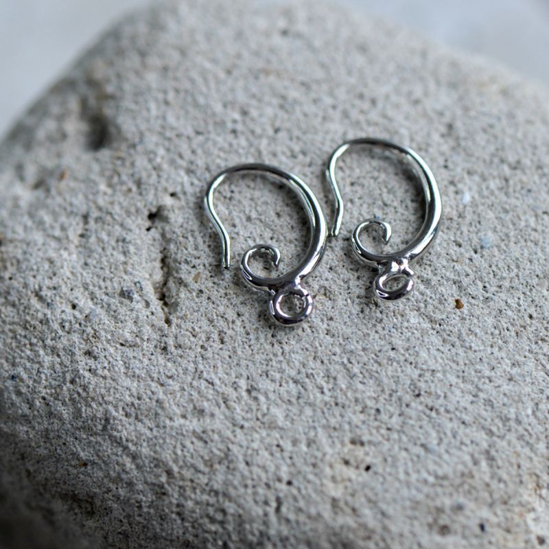 швензы "скролл", цвет платина, 18x12x1.5 мм