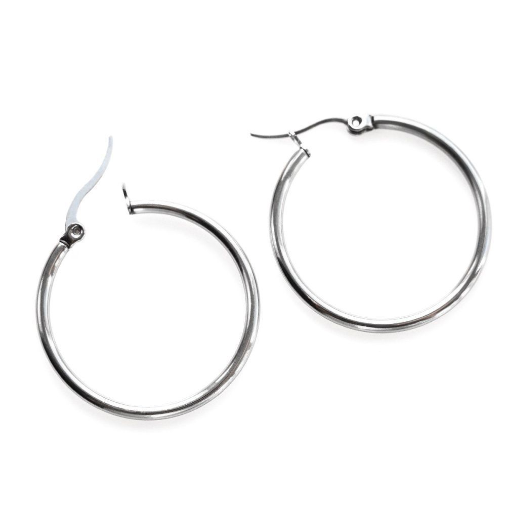 швензы "раунд", сталь гипоаллергенная, 29-31x2 мм