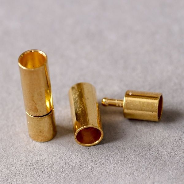 Замочки застежка "кассет", цвет золото, 17х5 мм, отверстие 4 мм