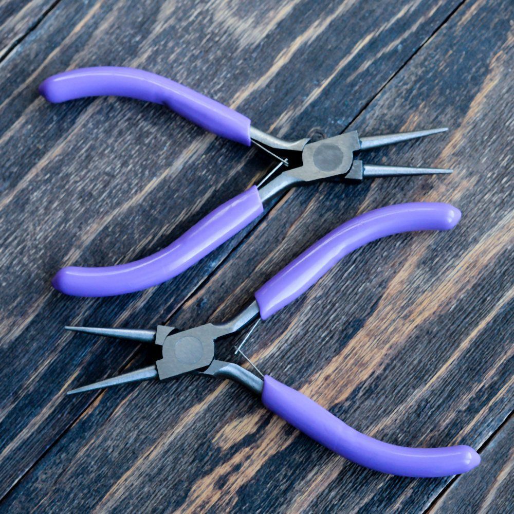 инструмент, круглогубцы, сиреневые ручки, 11.5x8.6x0.9 мм