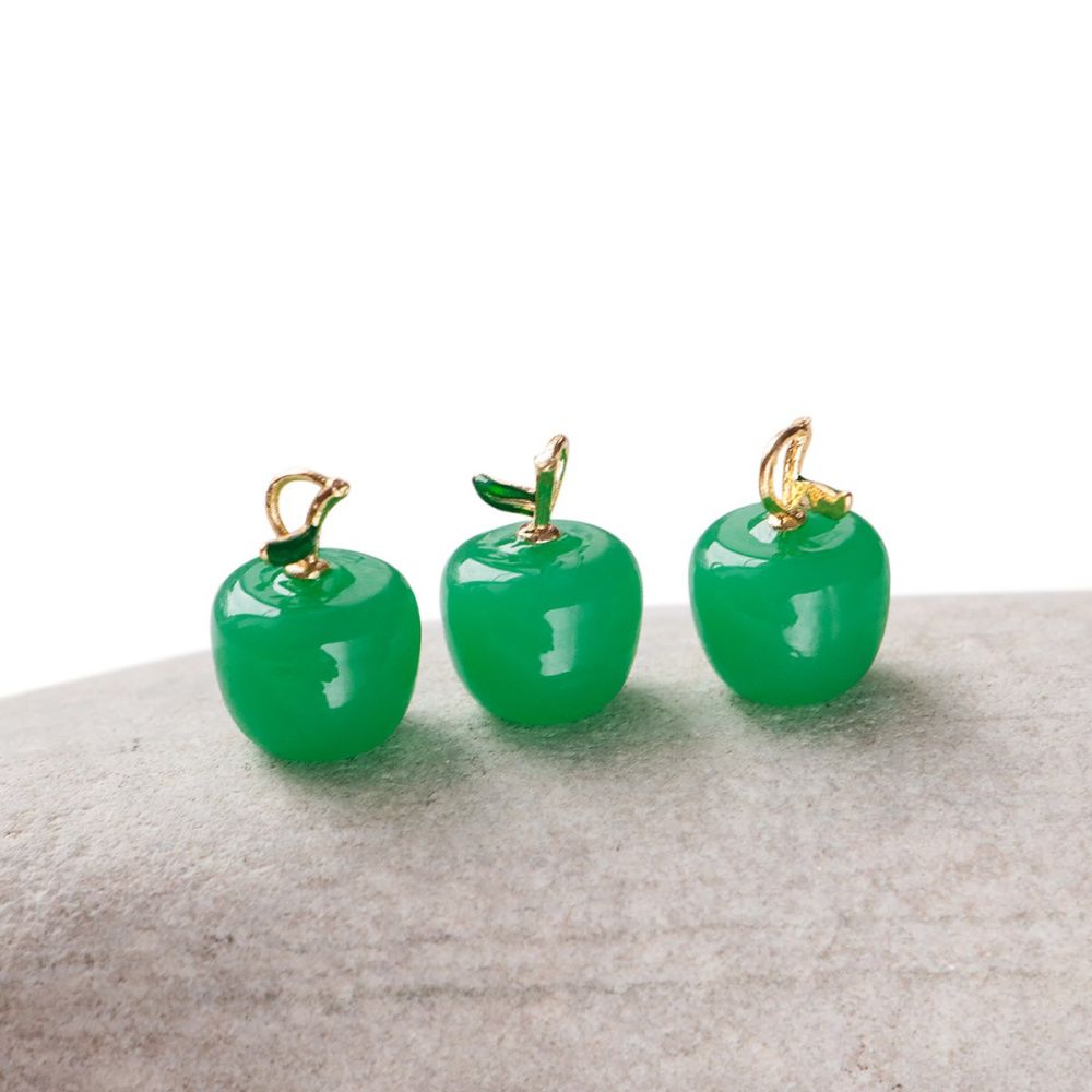 подвеска лэмпворк "яблоко", цвет зеленый, 19x14 мм