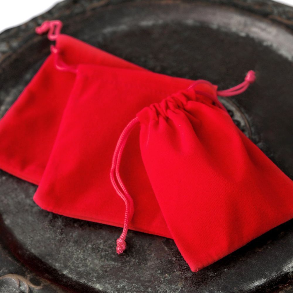мешочек для украшений, бархат, цвет красный, 10x8 см