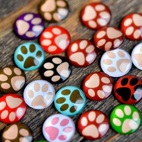 кабошон стеклянный, круглый, с принтом, 12х4 мм