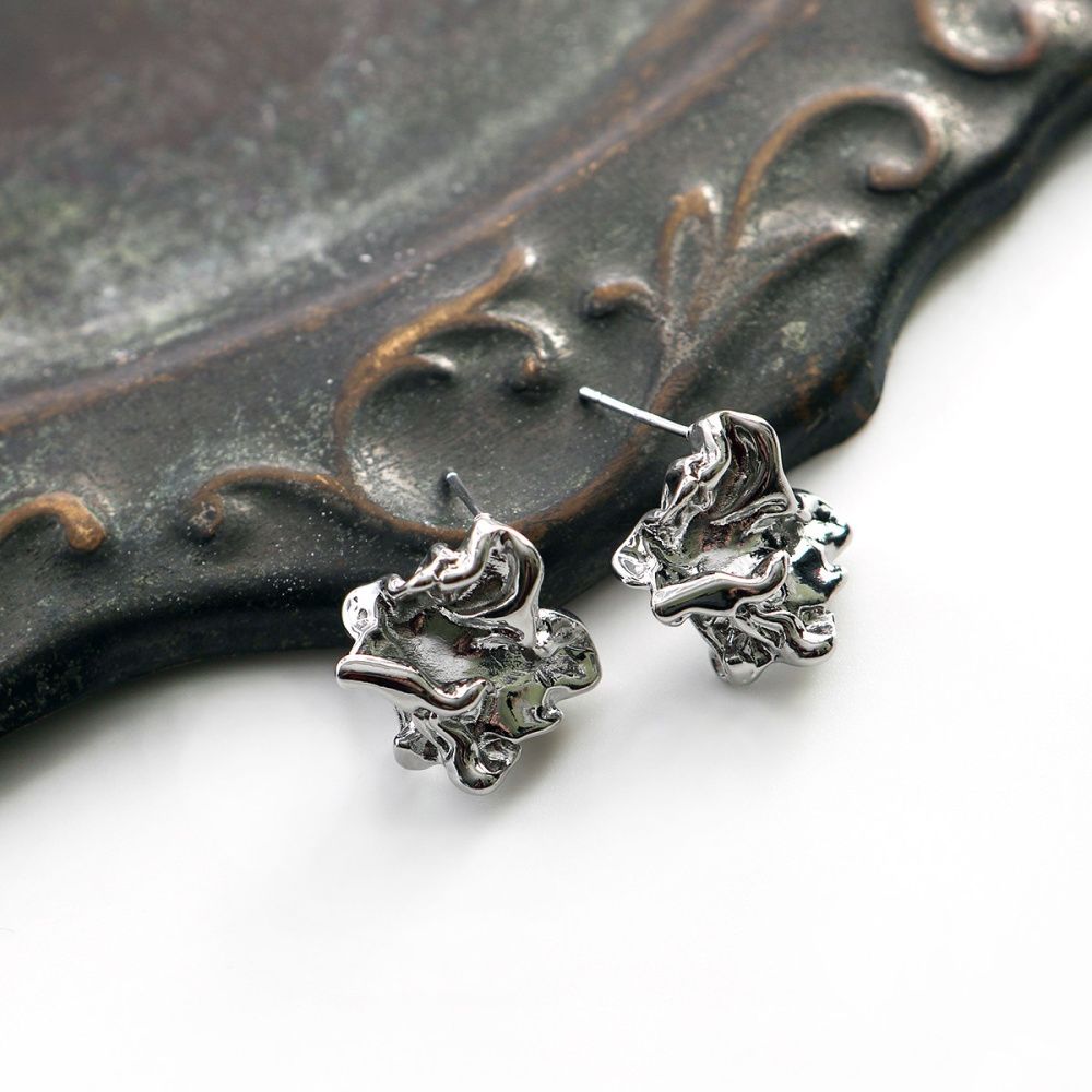 пуссеты "краш", цвет платина, 18x18 мм