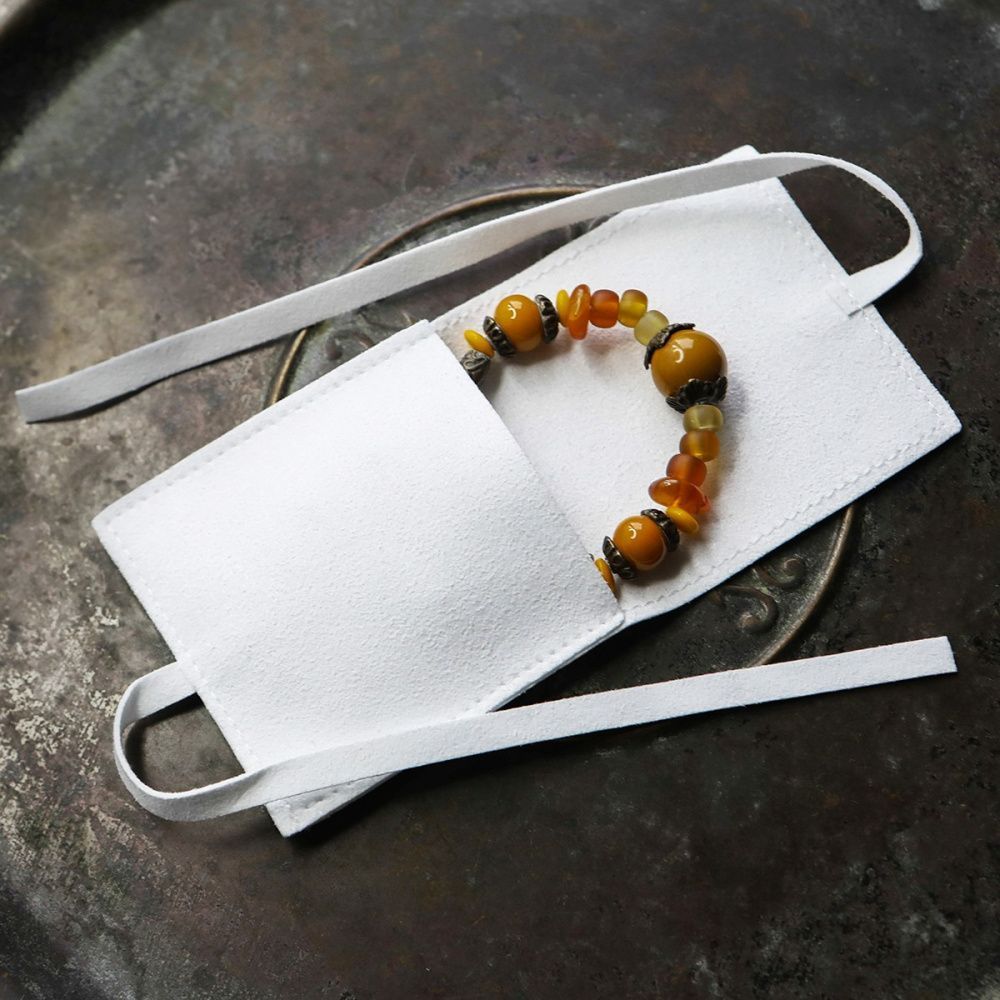 конверт для украшений, микрофибра, цвет белый, 60х60 мм