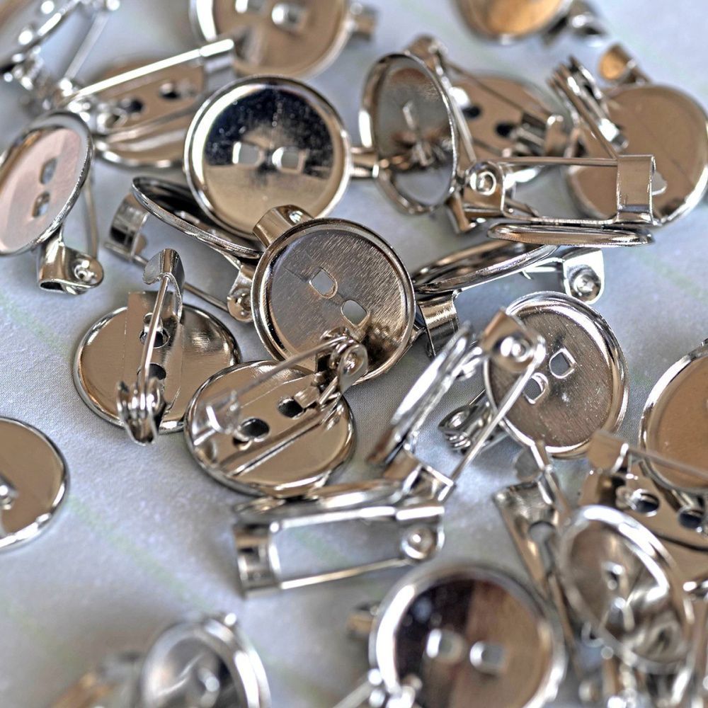 основа для броши, цвет платина, 13х6 мм