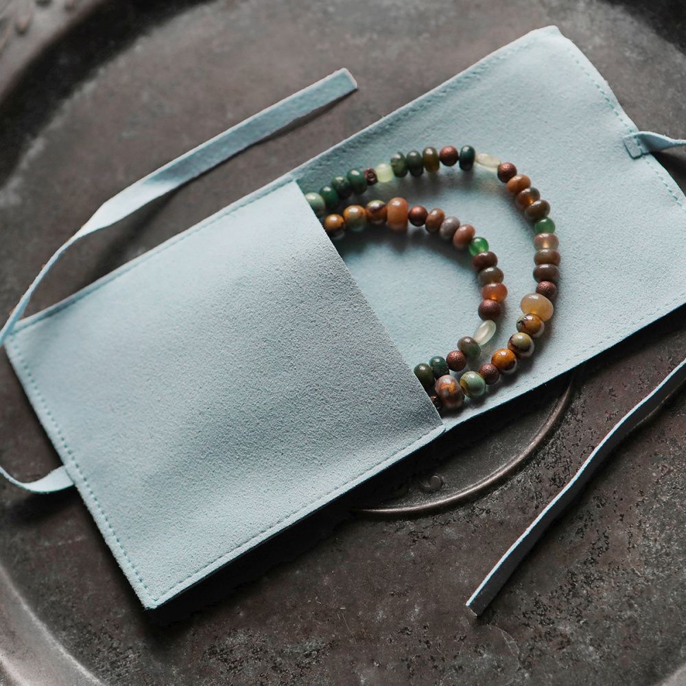 конверт для украшений, микрофибра, цвет голубой, 80х80 мм