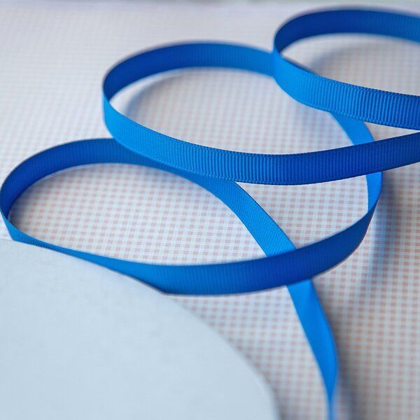 лента репсовая, цвет синий яркий, ширина 9.5 мм ленты