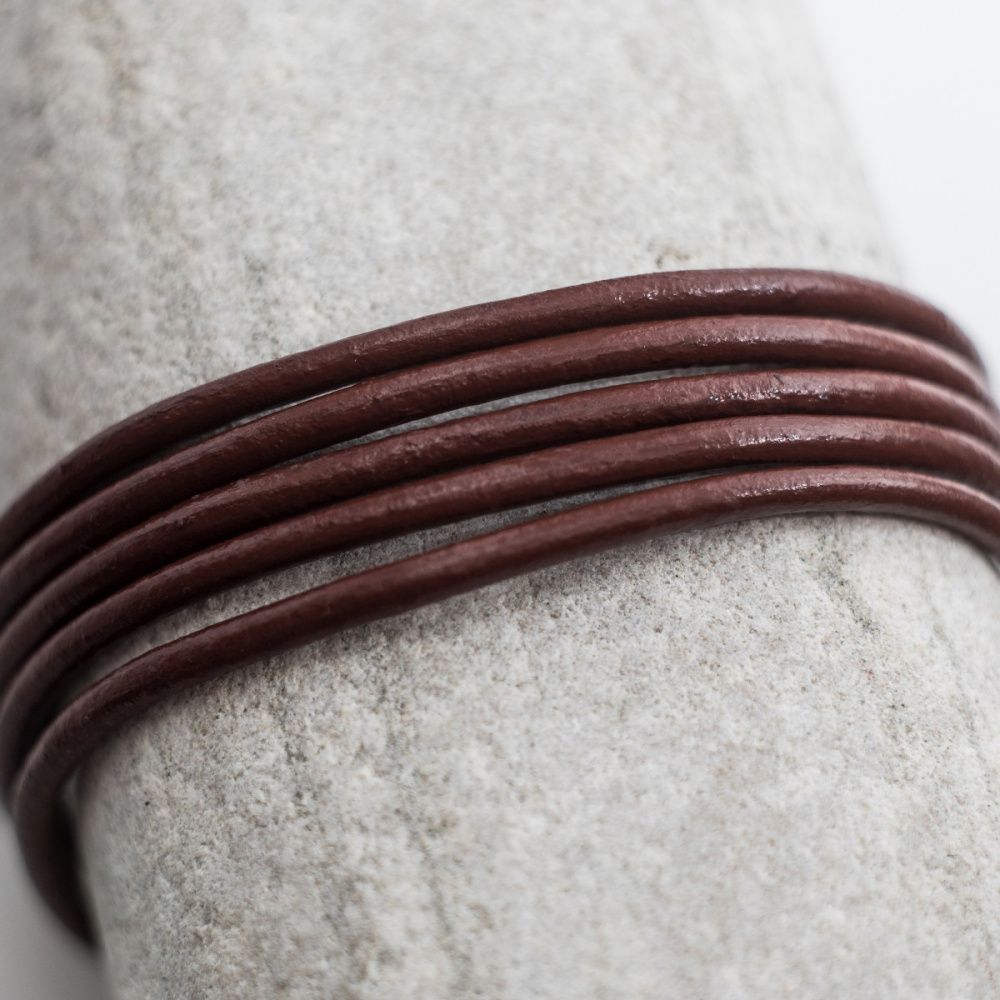 шнур кожаный, цвет шоколадный, диаметр 2.5 мм