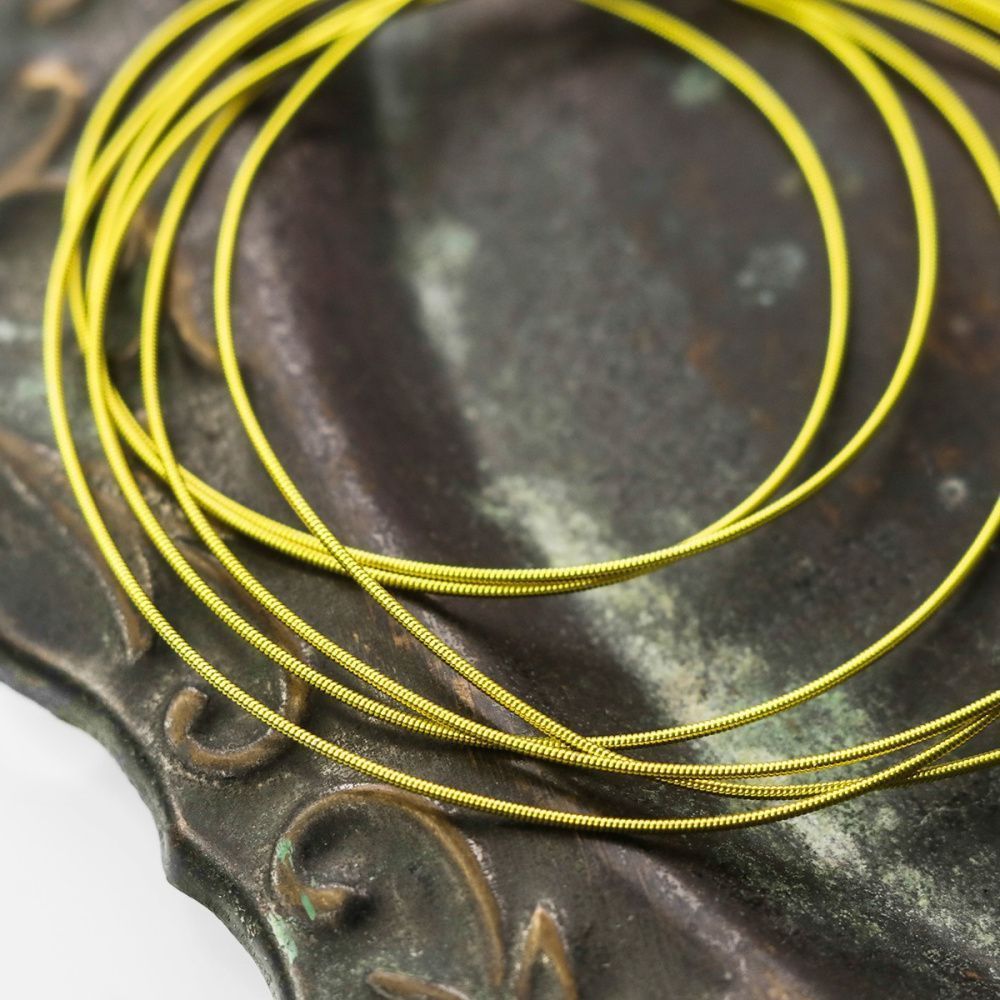 канитель жесткая, цвет лимонное золото, 1 мм