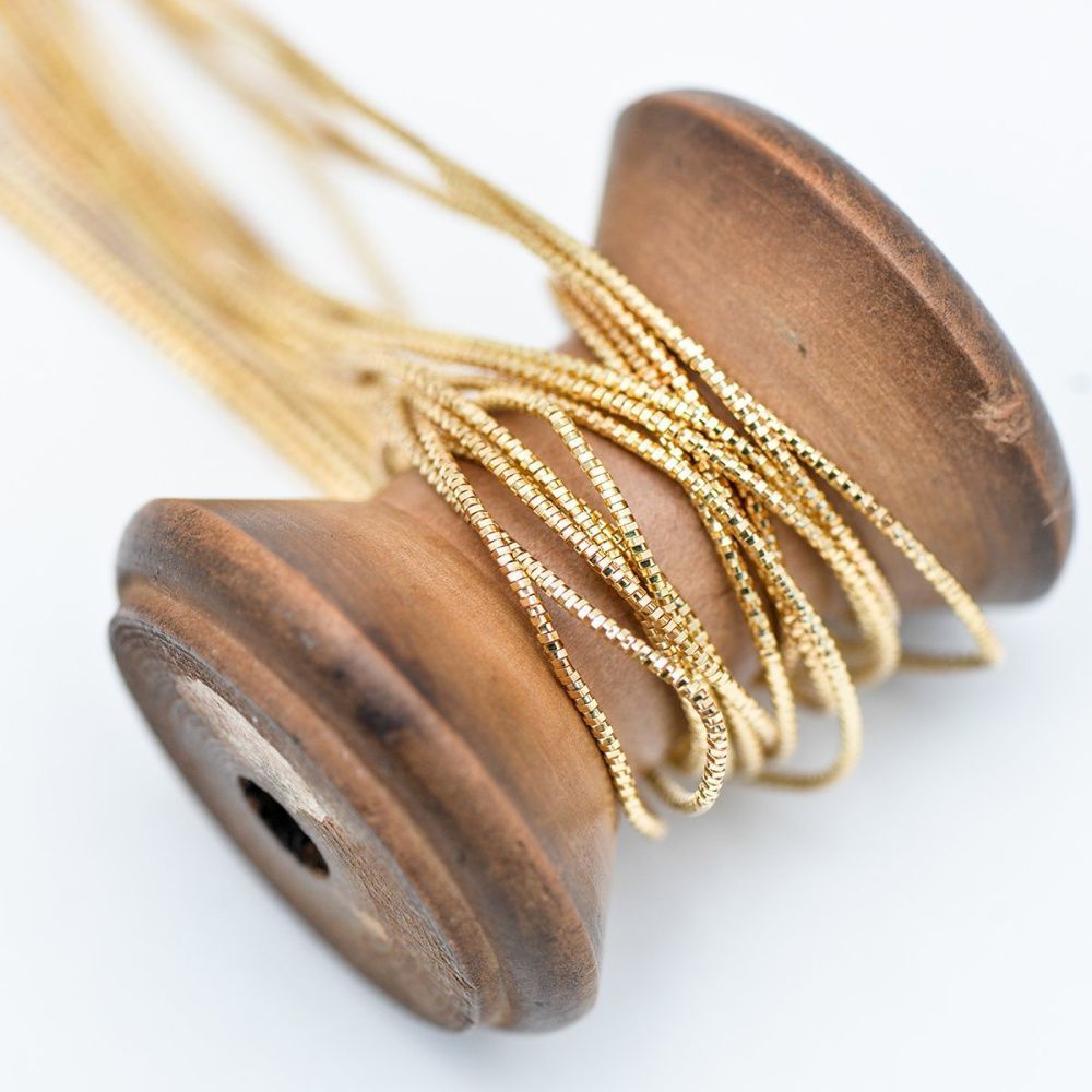 канитель трунцал, цвет светлое золото, 1.2 мм