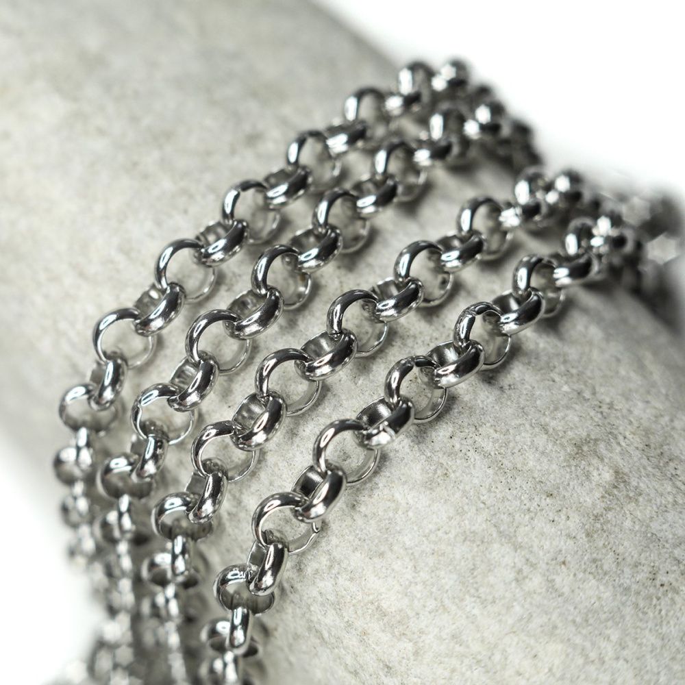 цепочка "раунд 304", цвет стальной, звено 6x2 мм