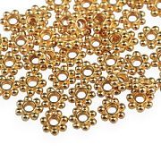 Разделитель для бусин "Ромашка", цвет золотой, 6х1.5 мм  (уп 30 +/-2 шт)